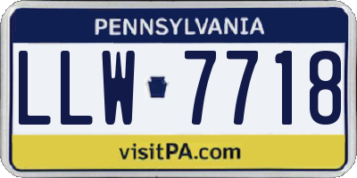 PA license plate LLW7718