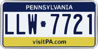 PA license plate LLW7721