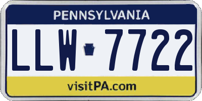 PA license plate LLW7722