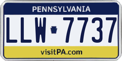 PA license plate LLW7737