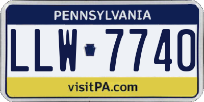 PA license plate LLW7740
