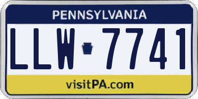 PA license plate LLW7741