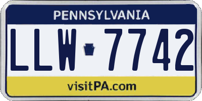 PA license plate LLW7742