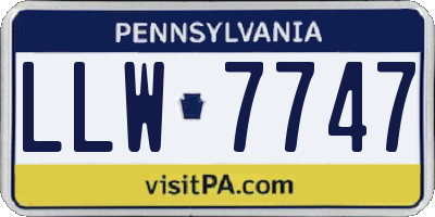 PA license plate LLW7747
