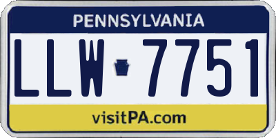PA license plate LLW7751