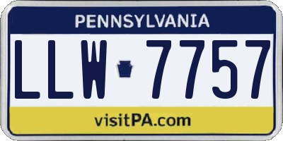 PA license plate LLW7757