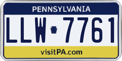 PA license plate LLW7761