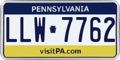 PA license plate LLW7762