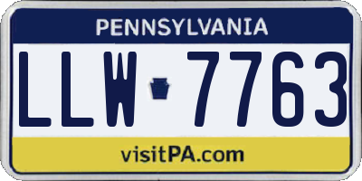 PA license plate LLW7763