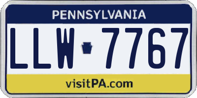 PA license plate LLW7767