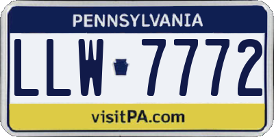 PA license plate LLW7772