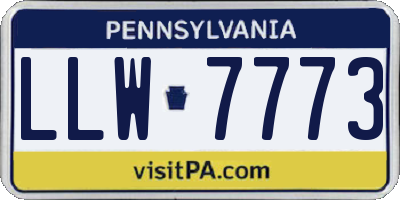 PA license plate LLW7773
