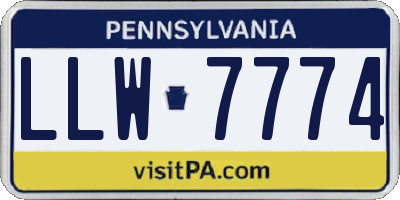PA license plate LLW7774