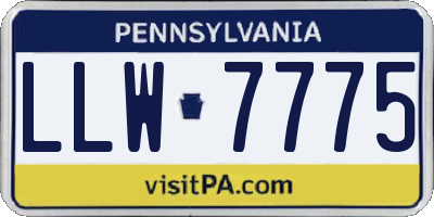 PA license plate LLW7775