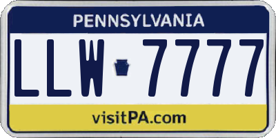 PA license plate LLW7777