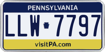PA license plate LLW7797
