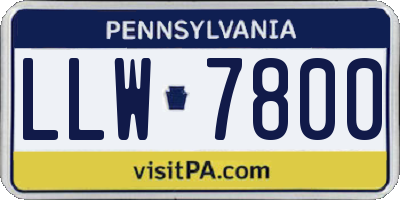 PA license plate LLW7800