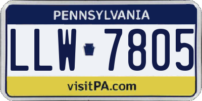 PA license plate LLW7805