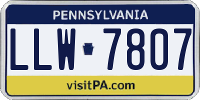 PA license plate LLW7807
