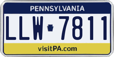PA license plate LLW7811