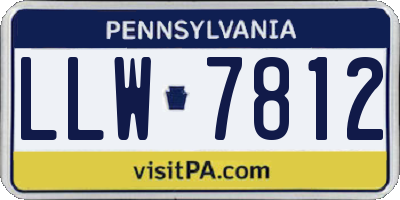 PA license plate LLW7812