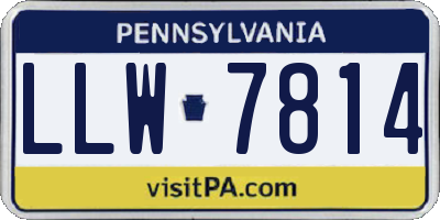 PA license plate LLW7814