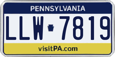 PA license plate LLW7819