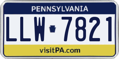 PA license plate LLW7821