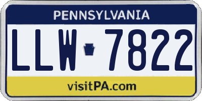 PA license plate LLW7822