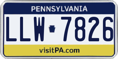 PA license plate LLW7826
