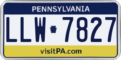 PA license plate LLW7827