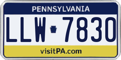 PA license plate LLW7830