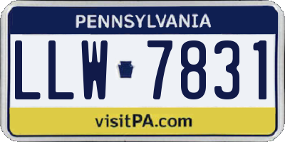 PA license plate LLW7831