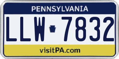 PA license plate LLW7832