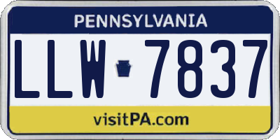 PA license plate LLW7837