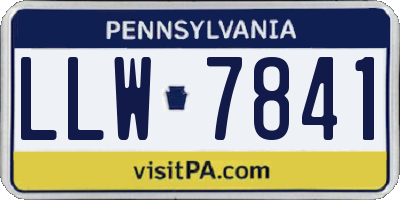 PA license plate LLW7841