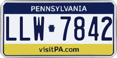 PA license plate LLW7842