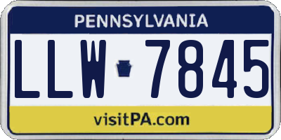 PA license plate LLW7845