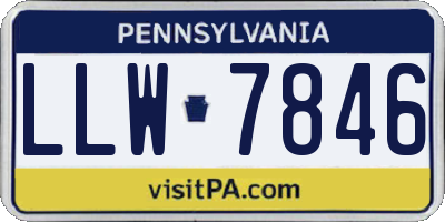 PA license plate LLW7846