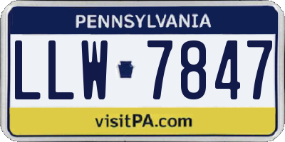 PA license plate LLW7847