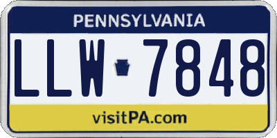 PA license plate LLW7848