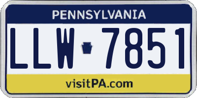 PA license plate LLW7851