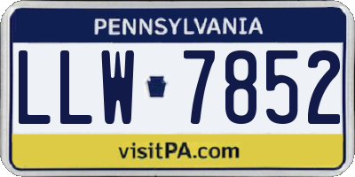 PA license plate LLW7852