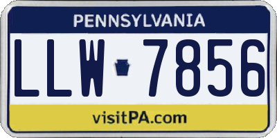 PA license plate LLW7856