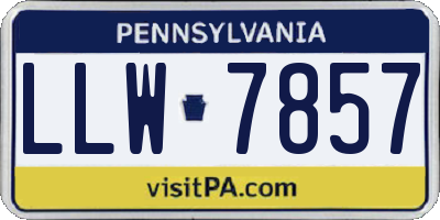 PA license plate LLW7857