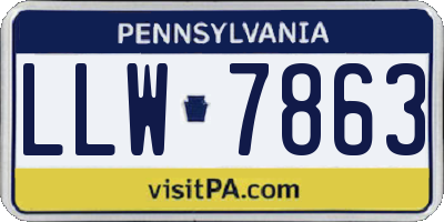 PA license plate LLW7863