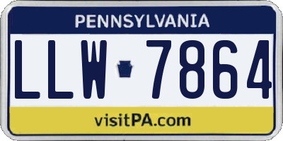 PA license plate LLW7864