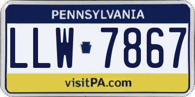PA license plate LLW7867