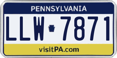 PA license plate LLW7871