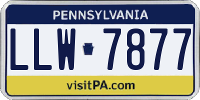 PA license plate LLW7877
